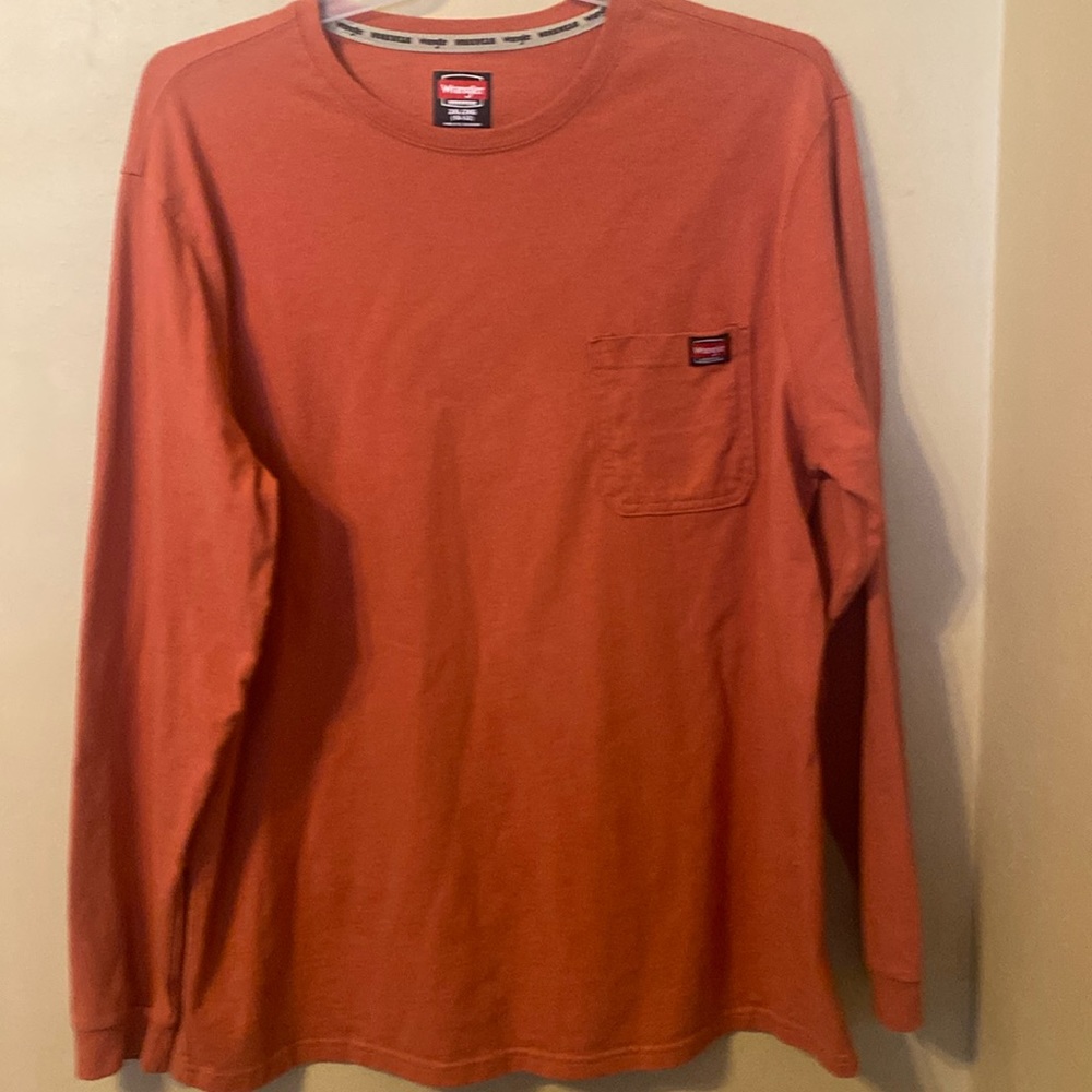 Mens Wrangler Long Sleeve Pocket Tshirt